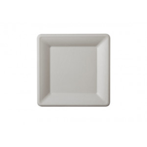 Farfurii plate biodegradabile, patrate 20 cm, 50 bucati/set