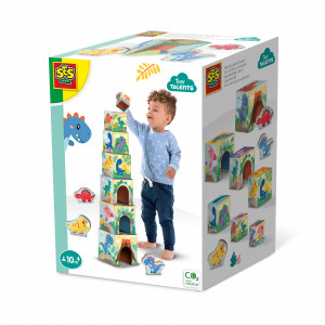 Jucarie de stivuit pentru copii - Turn cu figurine de dinozauri - Img 2