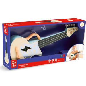 Jucarie din lemn – Instrument Ukulele (chitara) alba copii – invata sa canti cu lumini - Img 8