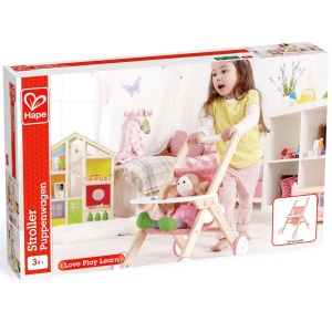 Jucarie din lemn pentru copii - Carucior clasic papusi - Img 4