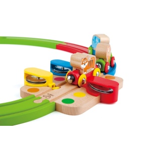 Jucarie din lemn - Sina de tren curcubeu cu puzzle (30 piese) - Img 5