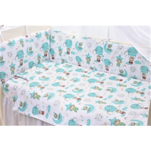 Lenjerie patut 120x60 cm, 3 piese model Ursuleti in balon - Img 2