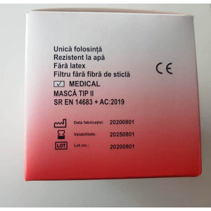 Masca chirurgicala 3 pliuri, cu elastic, 50 buc/cutie - Img 2