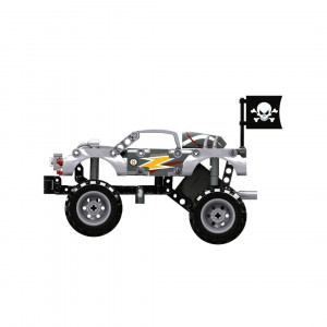 Monster truck argintiu tip lego tehnic de constructie (232 piese) - Img 3