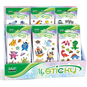 My Sticky 3D Fantasy Collection baieti, 6 modele asortate (48 pachete/display)