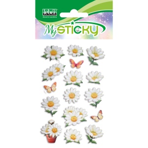 My Sticky 3D Flowers, 6 modele asortate (48 pachete/display) - Img 2