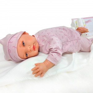 Papusa Artizanala Nines d"Onil cu miros de vanilie Premium - Celia nou-nascut (48 cm) - Img 1