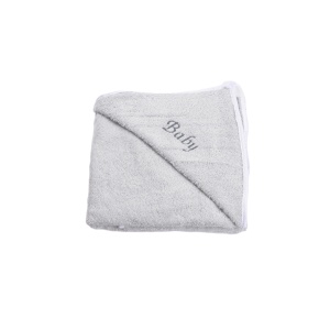 Prosop de baie din bumbac 100%, culoare gri, personalizat Baby