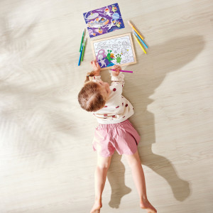 Puzzle din lemn 2 in 1 - Prietenii din Spatiu (50 piese), cu fata dubla si activitate colorare - Img 4