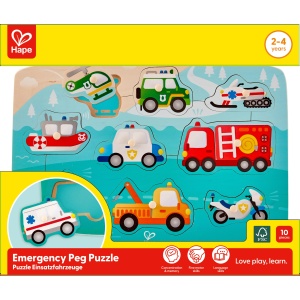 Puzzle din lemn cu butoni - Autovehicule de interventie - Img 3