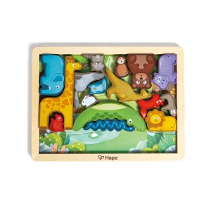 Puzzle din lemn pentru copii - Regatul animalelor - Img 2