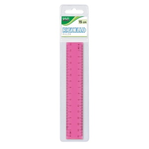 Rigla din plastic transparent – 15 cm, 4 culori, in punga agatatoare