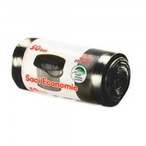 Saci menaj Economic 35 litri, negru, 50 buc/rola, L