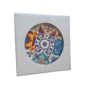 Set 4 Suporturi pentru Pahare, Rotunde, Ceramica, 11 cm - Img 5