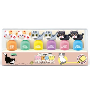 Set de 6 markere de evidentiere Mini Meow, 6 culori (6 buc/blister) - Img 2