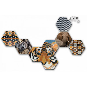 Set margele de calcat Beedz Art - Safari cu placi hexagonale - Img 3