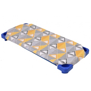Cearsaf patut gradinita stivuibil, bumbac 100%, model forme geometrice