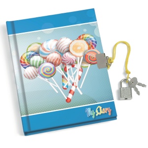 Jurnal secret Love & Candy cu lacat, 3 modele asortate (6 buc/display) - Img 3