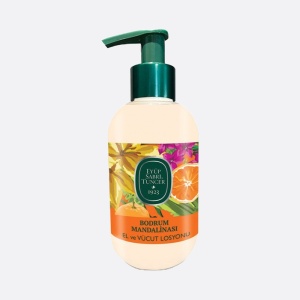 Loțiune de mâini și de corp cu ulei natural de Măsline Bodrum Mandarin 280 ML
