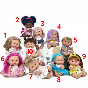 Papusa Artizanala Nines d"Onil cu miros de vanilie - Colectia Funtastic Special (26 cm) 2 - Papusa Funtastic Special afro cu rochie roz - Img 1