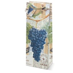 Sacosa sticla de vin, din hartie plastifiata mata cu maner din snur, 13 x 36 x 10 cm (20 buc/display) - Img 4