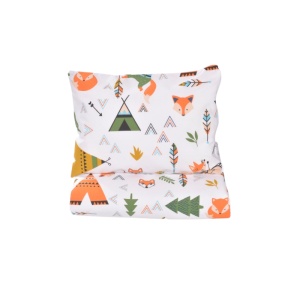 Set complet 7 piese lenjerie si aparatori patut 120x60 cm bumbac 100% model Animalute - Img 3