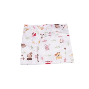 Set complet 7 piese lenjerie si aparatori patut 120x60 cm bumbac 100% model animalute si ciuperci - Img 3