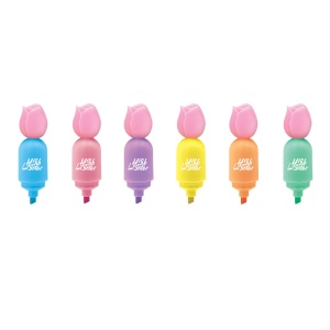 Set Marker evidențiator Puffy Tulips, 6 culori pastel (6 set/display) - Img 2