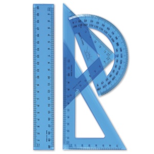 Set sabloane din plastic transparent – 4 piese cu rigla 20 cm, in punga agatatoare - Img 3