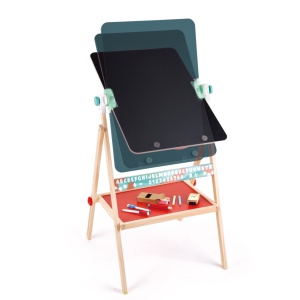 Sevalet plat pliabil, cu tabla neagra si tabla alba si accesorii (6 piese) - Img 4