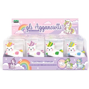 Capsator Magic Unicorns cu 500 capse incluse, 4 culori (12 buc/display)