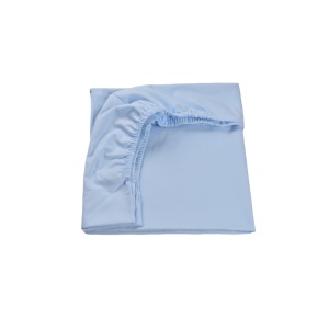 Cearsaf pat bumbac 100% culoare bleu 90x200x10 cm - Img 2