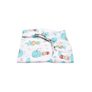 Cearsaf patut 120x60 cm bumbac 100% model ursuleti in balon - Img 1