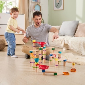 Jucarie din lemn - Marble Run Tricks N Twists (129 piese) - Img 5