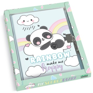 Jurnal Rainbow, make me happy, cu cutie cadou, 80 de pagini, 13 x 18 cm (6 buc/display) - Img 2
