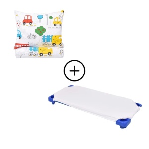 Lenjerie 3 piese model Masinute + Protectie impermeabila patut 120x60 cm - Img 3