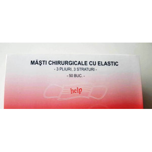 Masca chirurgicala 3 pliuri, cu elastic, 50 buc/cutie - Img 4