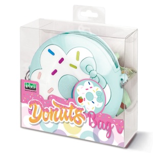 Mini geanta Donuts din silicon, cu fermoar si curea de umar reglabila - ø 12 x 3.5 cm (8 buc/display) - Img 6