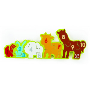 Puzzle din lemn pentru copii cu numere si animale de la ferma - Img 5