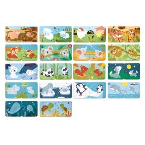 Puzzle potriveste perechea - Animale si pui (36 piese) - Img 3