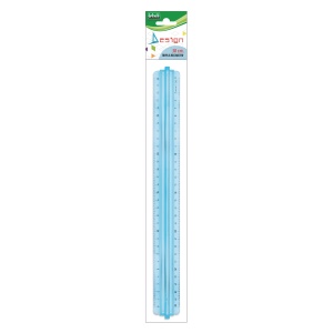Rigla tripla cu maner antiluce din plastic transparent – 30 cm, in punga agatatoare