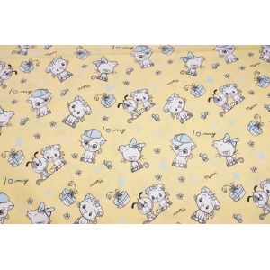 Set complet 7 piese lenjerie si aparatori patut 120x60 cm bumbac 100% model pisicute - Img 2