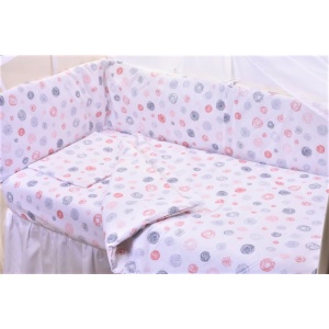 Set complet 7 piese lenjerie si aparatori patut 60x120 cm Ghemotoace - Img 1