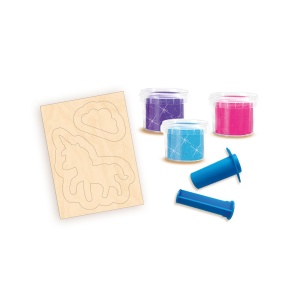 Set creativ copii cu unicorni din lemn si plastilina cu sclipici - Img 4