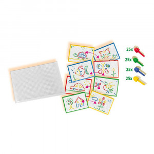 Set creativ mozaic - Tabla de jucarie mozaic cu pini colorati - Img 4