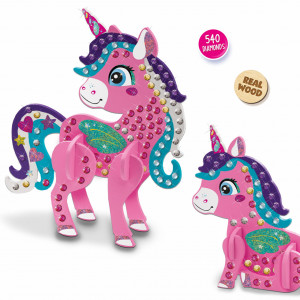 Set de pictura pentru copii cu diamante adezive si unicorn - Img 4