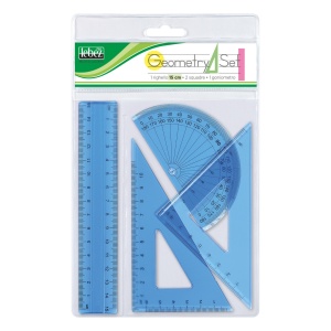 Set sabloane din plastic transparent – 4 piese cu rigla 15 cm, in punga agatatoare - Img 3