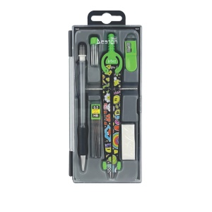 Trusa compas scolar din metal cu desene, cu 6 accesorii (12 blistere/display) - Img 2