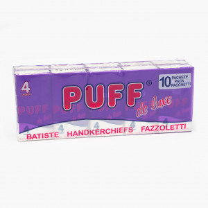 Batiste nazale Puff de Luxe, 4 straturi, 10 buc/tipla