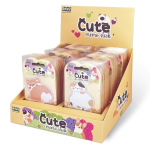 Bloc notes adeziv + 3 index, Pisica Cute, 6 modele (96 blistere/display) - Img 1